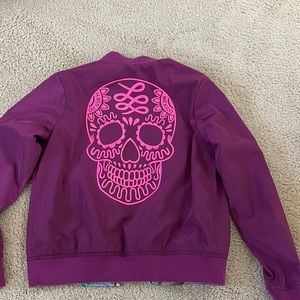 Day of the dead Coco Pixar movie inspired double sided windbreaker jacket sz med
